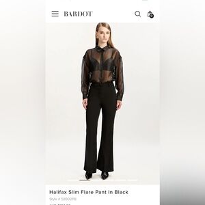 Bardot Black Halifax Slim Flare Pant NWT!!!!